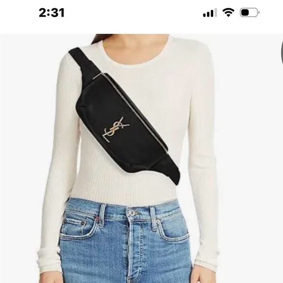 Yves Saint Laurent Cassandre Black Leather Belt Bag - Picture 8 of 8